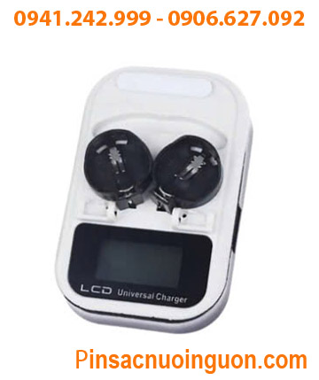 PINN-USB220RC sạc pin Đồng xu 2 khe cắm sạc và màn hình LCD (sạc pin LIR2032, ML2032) có đèn báo