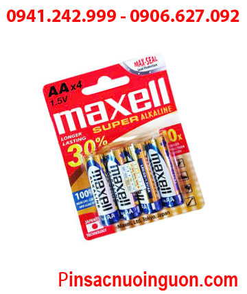 Maxell LR6(GD)4B, Pin tiểu AA 1.5v super alkaline Maxell LR6(GD)4B - MẪU MỚI /Loại vỉ 4viên