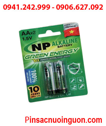 Pin NP LR6EG(2B) Pin tiểu AA 1.5v alkaline LR6EG(2B) Green Energy chính hãng (Loại vỉ 2 viên)