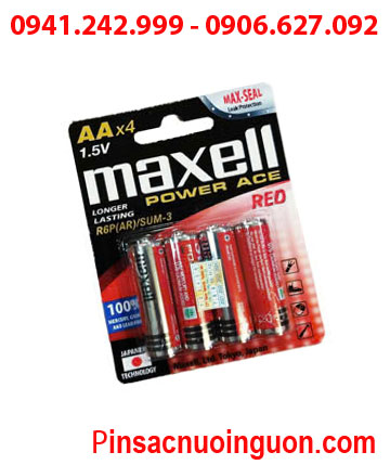 Maxell R6P(AR)/SUM-3, Pin tiểu AA 1.5v Maxell R6P(AR)/SUM-3/4P Power ACE _Xuất xứ Indonesia /Vỉ 4viên