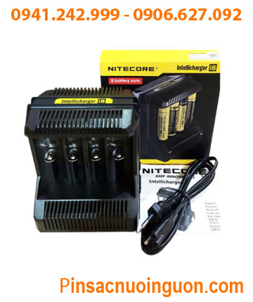 Nitecore i8 _Máy sạc Pin Lithium & NiMh với 8 Khe sạc (Pin 18650, 18500, 14500, 16340, 21700, 26650, AA,AAA) /Tự ngắt điện