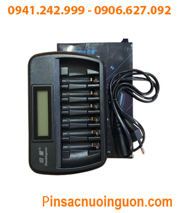 DoublePow DP-K66, Máy sạc 6 Pin AA và AAA (6 khe sạc, tự ngắt khi sạc đầy, màn hình LCD)