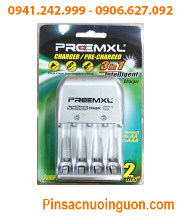 Preermxl FC001 _Máy sạc nhanh 2 giờ Pin Preermxl FC001 (4 khe, sạc được 02 đến 04 pin AA, AAA)