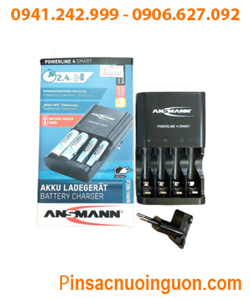 Máy sạc pin Ansman Powerline 4Smart _Sạc nhanh _Sạc được 1,2,3,4 pin AA và AAA _tự ngắt điện khi sạc đầy pin