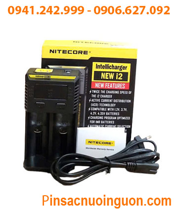 Máy sạc Pin Nitecore New i2 _Sạc được 1,2 pin _Có màn hình LCD _tự ngắt điện chuyển chế độ đèn khi pin sạc đầy