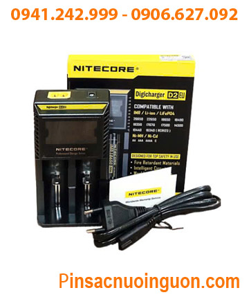 Nitecore D2 Máy sạc pin có màn hình LCD _sạc được 1,2 pin NiMh NiCd Lithium _tự ngắt nguồn khi đầy pin