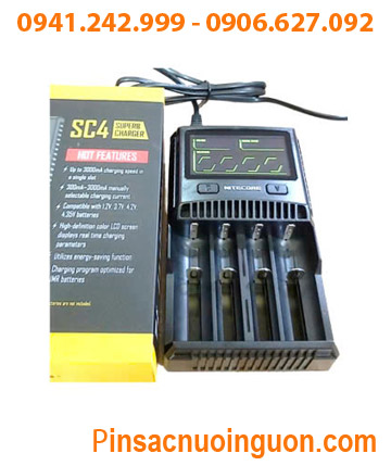 Máy sạc pin Nitecore SC4 _04 Khe sạc Nhanh_Có màn hình LCD _Đo dung lượng pin _tự tắt điện khi pin sạc đầy