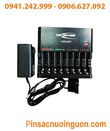 Powerline 8; Máy sạc 8 Pin AA-AAA Ansman Powerline 8 _ sạc được 1,2,3,4,5,6,7,8 pin _Tự ngắt điện _chức năng xả pin