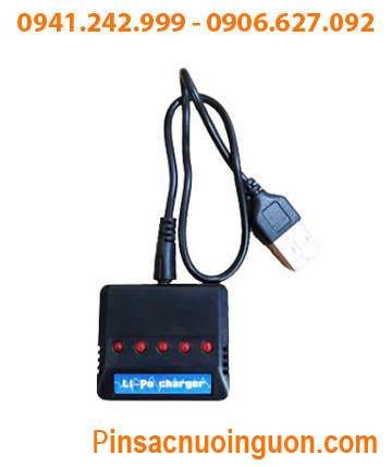LI-PO CHARGER, SẠC PIN LITHIUM LI-POLYMER 3.7v có cổng USB chính hãng (CÓ 5 cổng sạc _ mỗi lần sạc được 1 đến 5 Pin LiPo)