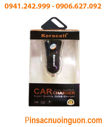Koracell XH-KO-CA05, Sạc trên xe hơi Car CHARGER Koracell XH-KO-CA05 (2 cổng USB, 2.4A) /B.hành 01 tháng