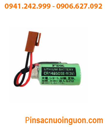 FDK CR14250SE-R (màu xanh, Zắc nâu); Pin nuôi nguồn PLC FDK CR14250SE 1/2AA 850mAh /Xuất xứ NHẬT