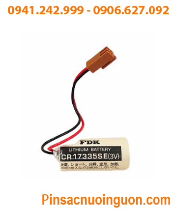 FDK CR17335SE (Zắc JEA); Pin nuôi nguồn PLC FDK CR17335SE lithium 3v 2/3A 1800mAh, Xuất xứ NHẬT