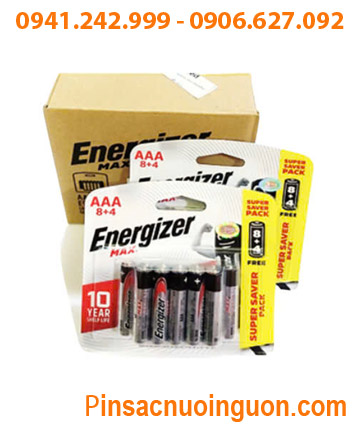 COMBO 1 HỘP 10Vỉ 12viên (120viên) Pin AAA 1.5v Alkaline Energizer E92-BP12 _Giá chỉ 1.220.000đ/HỘP 120viên
