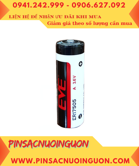Pin ER17505; Pin EVE ER17505; Pin nuôi nguồn EVE ER17505 (17mmx50.5mm) lithium 3.6v A 3600mAh