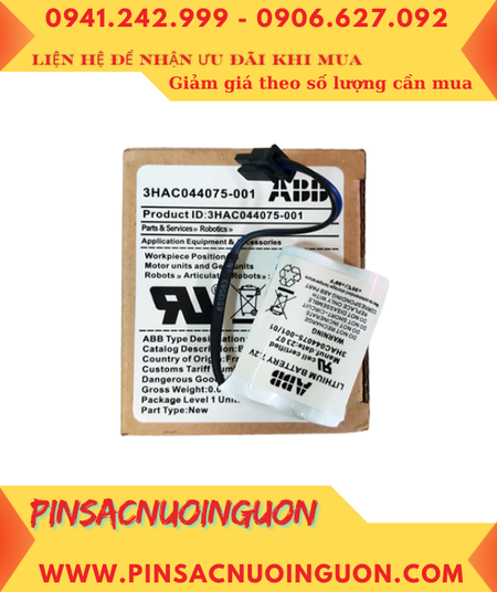 Pin ABB 3HAC044075-001; Pin nuôi nguồn ABB 3HAC044075-001 lithium 7.2v 3600mAh _Xuất xứ Pháp