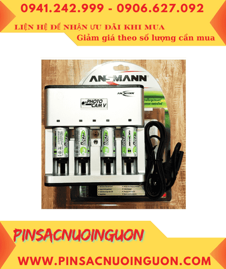 Ansman Photocam V, Bộ sạc 4viên pin C - Kèm sẳn 4 pin sạc Ansman C2500mAh-1.2v Mignon