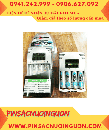 Bộ sạc pin Máy ảnh Ansman Photocam IV _kèm sẳn 4 pin sạc Ansman Mignon AA2500mAh 1.2v