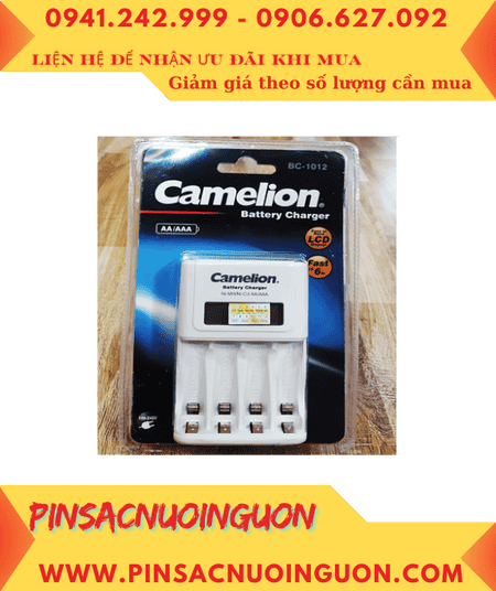 Camelion BC-1012; Máy sạc nhanh 6giờ Camelion BC-1012 _có màn hình LCD _Sạc được 2-4 pin AA và AAA