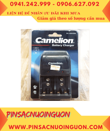 Camelion Energizer CHVC4; Máy sạc pin Camelion BC-0904SM _ 04 khe sạc _Sạc được 2-4 Pin AA-AAA-9v