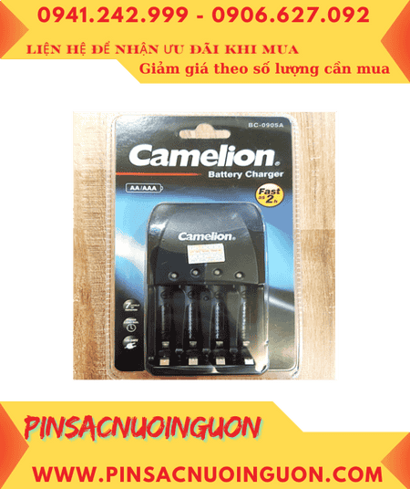 Camelion Energizer CHVC4; Máy sạc Camelion BC-0905A _04 khe sạc _Sạc 2giờ _Sac được 1,2,3,4 pin AA-AAA