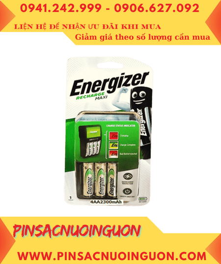 Energizer CHVCM4 /4AA2300mAh _Máy sạc 04Khe (sạc 2-4 pin AA,AAA) kèm 4pin sạc Energizer AA2300mAh