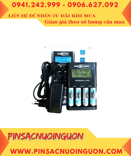 Bộ sạc pin Máy ảnh Ansman Powerline 4.2Pro kèm 4 pin sạc Ansman Mignon AA2500mAh 1.2v MaxE