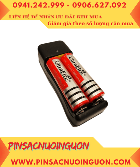 Máy sạc pin 18650 MH-X282 loại 02 khe sạc _Kèm sẳn 02 pin sạc Ultrafire AX18650-5800mAh - 3.7v