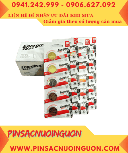 COMBO 01Hộp 20vỉ 5viên (=100viên) Pin Energizer CR2032 lithium 3v _Giá chỉ 1.020.000/Hộp 100viên