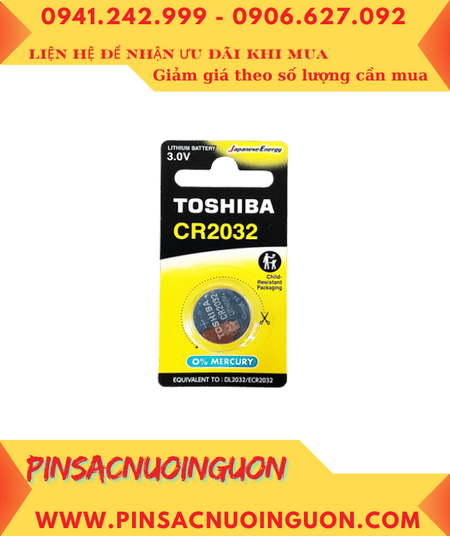Toshiba CR2032CP-1, Pin 3v lithium Toshibia CR2032CP-1 (20mmx3.2mm) chính hãng (Loại vỉ 1viên)