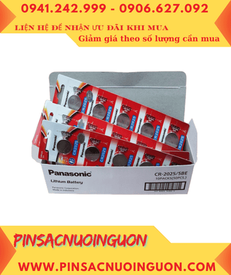 COMBO 01HỘP 50viên Pin 3v lithium Panasonic CR2025 (MẪU MỚI) _Giá chỉ 579.000/Hộp 50viên