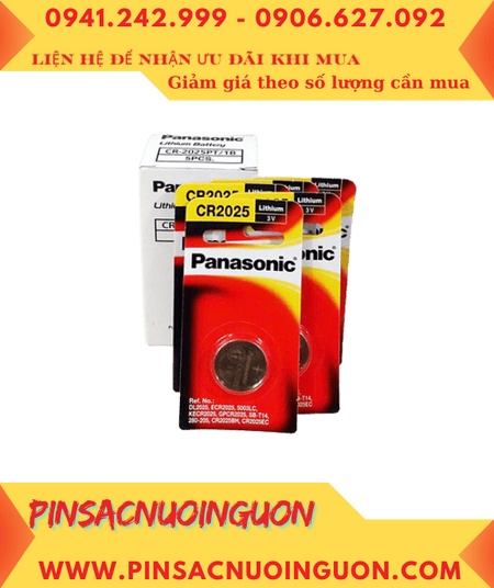 COMBO 01hộp=5vỉ Pin Panasonic CR2025PT/1B lithium 3v /Xuất xứ Indonesia _Giá chỉ 145.000đ/ HỘP