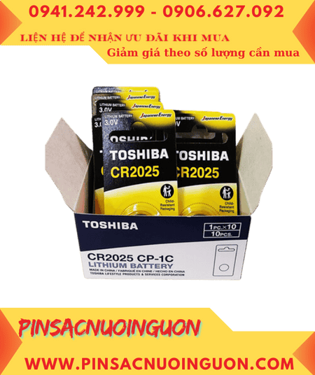 COMBO 01hộp=10vỉ Pin 3v lithium Toshibia CR2025CP-1 chính hãng _Giá chỉ 190.000/HỘP