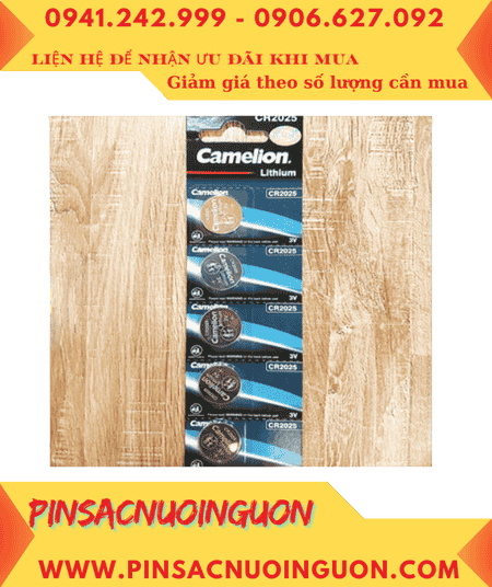 COMBO 1vỉ 5viên Pin Camelion CR2025 3v lithium chính hãng _Giá 34.000đ/ Vỉ