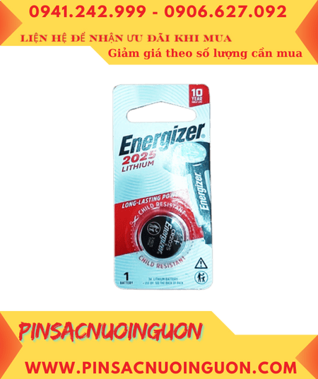 Pin CR2025 _Pin Energizer CR2025; Pin 3v lithium Energizer CR2025 chính hãng (Loại vì 1viên)