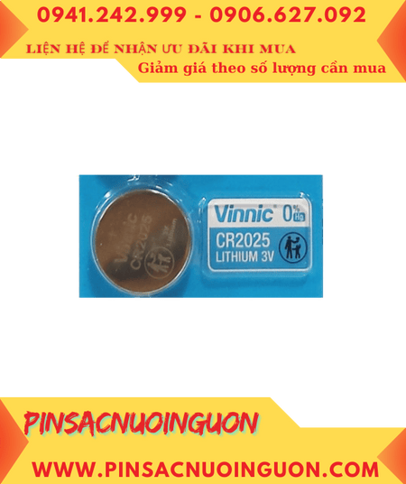 Vinnic CR2025 Pin CR2025 _Pin 3.0v lithium Vinnic CR2025 chính hãng