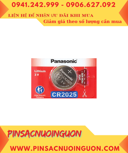 Panasonic CR2025, Pin 3v lithium Panasonic CR2025 chính hãng _MẪU MỚI