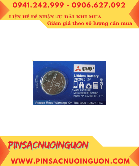 Mitsubishi CR2025E, Pin 3v Lithium Mitsubishi CR2025E (170mAh, 20x2.5) chính hãng