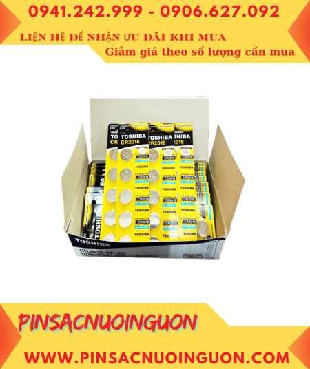 COMBO 01 hộp (20vỉ=100viên) Pin Toshiba CR2016 lithium 3v chính hãng _Giá chỉ 979.000đ/HỘP 100viên