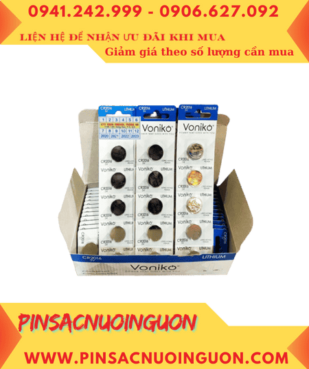 COMBO MUA 01 HỘP 100viên Pin đồng xu 3v lithium Voniko CR2016 _Giá chỉ 459.000đ/HỘp 100viên