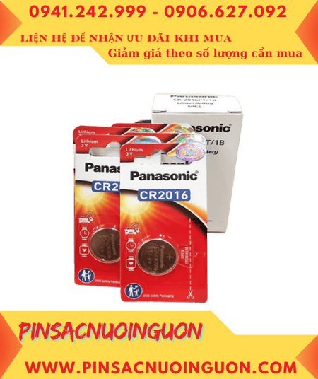 COMBO 1Hộp=5vỉ Pin Panasonic CR2016PT/1B lithium 3v (Loại vỉ 1viên) _Giá chỉ 145.000/Hộp