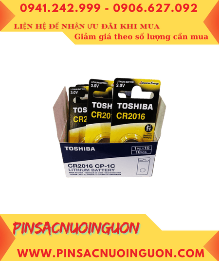 COMBO 01hộp=10vỉ Pin 3v lithium Toshibia CR2016CP-1 chính hãng _Giá chỉ 190.000/HỘP