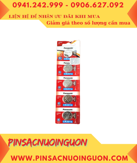 COMBO 1vỉ=5viên Pin Panasonic CR2016 lithium 3v chính hãng _Giá chỉ 65.000đ/ Vỉ 5viên