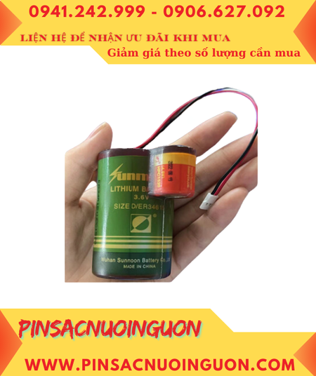 Sunmoon ER34615-1HPC1520, Pin nuôi nguồn PLC Sunmoon ER34615 đã kết nối 01 viên pin Sunmoon HPC1520