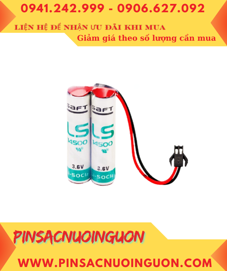 Saft 2LS14500 (2 viên ghép đôi); Pin nuôi nguồn PLC Saft LS14500 lithium 3.6v 5200mAh /Xuất xứ Pháp