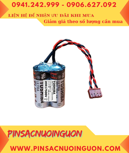 Toshiba 2ER17500V (2 viên ghép Bộ); Pin nuôi nguồn Toshiba 2ER17500 3.6v 5400mAh _Xuất xứ Nhật