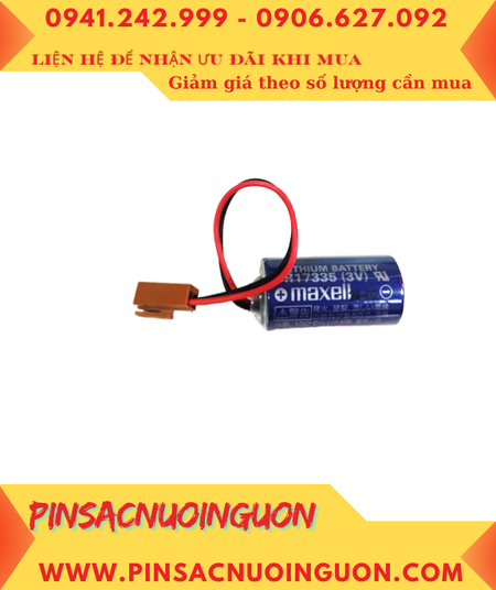 Maxell CR17335 _Pin CR17335; Pin nuôi nguồn PLC Maxell CR17335 lithium 1750mAh _Xuất xứ NHẬT