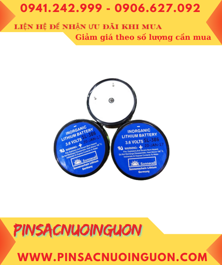 Sonnecell SL-386; Pin nuôi nguồn Sonnecell SL-386 (ER32L100) lithium 3.6v 1/6D 1700mAh _Xuất xứ Đức