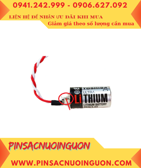 Toshiba ER3V (Zắc nâu nhỏ-Chuẩn EU); Pin nuôi nguồn Toshiba ER3V lithium 3.6v 1/2AA 1000mAh _X.xứ Nhật