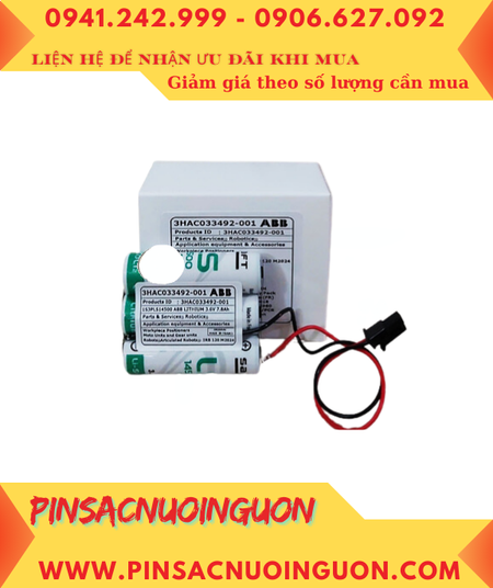 ABB 3HAC033492-001; Pin nuôi nguồn ABB 3HAC033492-001 Lithium 3.6v 7800mAh chính hãng /Xuất xứ PHÁP