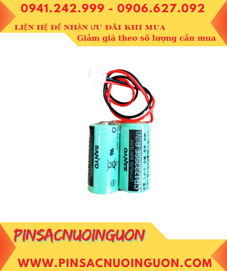 Sanyo 2CR17335SE-R (2 viên thép đôi) Pin nuôi nguồn 2CR17335SE-R lithium 6v 1800mAh, Xuất xứ Nhật